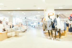 Abstract blur and bokeh defocused shopping mall interior of department store photo