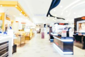 Abstract blur and bokeh defocused shopping mall interior of department store photo