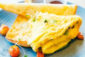 Spanich omelet in plate photo