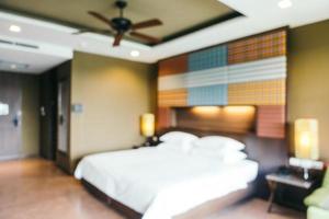 Abstract blur and defocused decoration in hotel bedroom interior photo