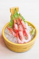 Raw and fresh shrimp sashimi photo