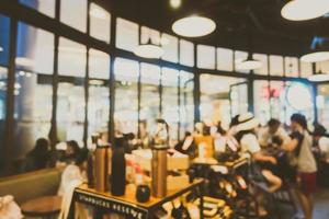 Abstract blur and defocused coffee shop cafe and restaurant interior photo