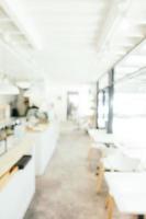 Abstract blur and defocused coffee shop cafe and restaurant interior for background photo