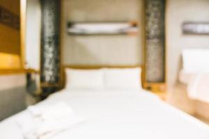 Abstract blur and defocused decoration in hotel bedroom interior photo