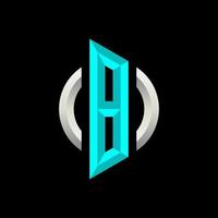 inicial b gaming esport logo design plantilla moderna
