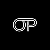 OP Monogram Initial Capital Letter Design Modern Template vector