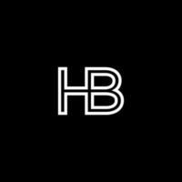 HB Monogram Initial Capital Letter Design Modern Template vector