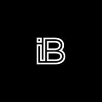 IB Monogram Initial Capital Letter Design Modern Template vector