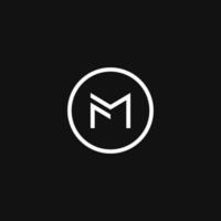 plantilla de diseño moderno del monograma del logotipo de fm vector