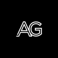 AG Monogram Initial Capital Letter Design Modern Template vector