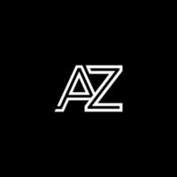 AZ Monogram Initial Capital Letter Design Modern Template vector