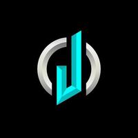 Initial J Gaming eSport Logo Design Modern Template vector