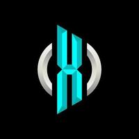 Initial X Gaming eSport Logo Design Modern Template vector