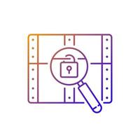 Chest with lock gradient linear vector icon