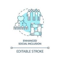 Enhanced social inclusion concept icon. Community development abstract idea thin line illustration. Connection with family, local community. Vector isolated outline color drawing. Editable stroke