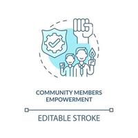 Community members empowerment concept icon. Developing civic engagement skills abstract idea thin line illustration. Gaining control over lives. Vector isolated outline color drawing. Editable stroke