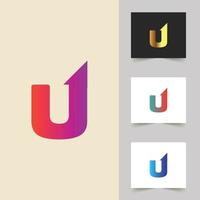 U letter logo professional set vector