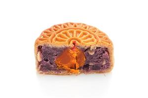 Chinese moon cake purple sweet potato and egg yolk flavour photo