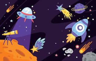 Cute Space Galaxy Background vector