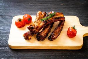 Grilled and barbecue ribs pork photo