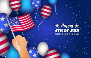 USA Independence Day with Decorations Background Template vector