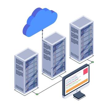 servidores de datos en la nube vector