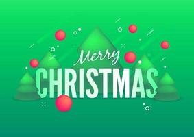 Merry Christmas and Happy New Year banner. 3D depth and realistic festive objects. vector