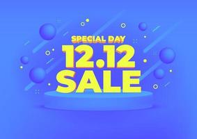 12.12 fondo de banner de venta de día de compras. 12.12 ventas locas en línea. vector