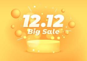 12.12 diseño de promoción de plantilla de banner de descuento de super venta. 12.12 ventas locas en línea. vector