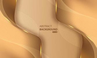 Abstract luxury golden lines background with glow effect vector