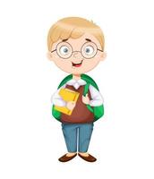 Back to school. Cute schoolboy vector