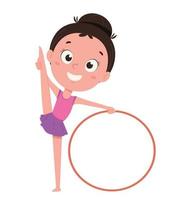 Cute little girl training with hula hoop vector