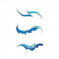 Water wave icon vector set and wave logo design abstract of nature