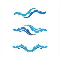 Conjunto de vector de icono de onda de agua y diseño de logotipo de onda abstracto de la naturaleza
