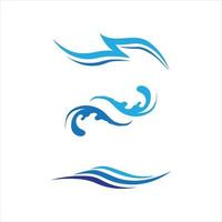 Water wave icon vector set and wave logo design abstract of nature