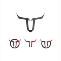 Bull horn and cow head buffalo logo and symbols template icons app vector