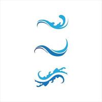 Water wave icon vector set and wave logo design abstract of nature