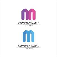 M Letter Logo Template font logo set and identity for logo business vector