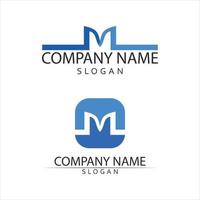 M Letter Logo Template font logo set and identity for logo business vector