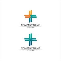 Hospital logo and health care logo design set and icon Human character logo sign hospital and business vector