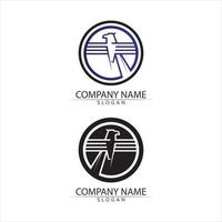 Falcon and eagle logo set Logo animal wing  Template vector