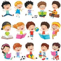 Collection Of Little Cartoon Children vector