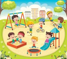 niños jugando en el parque vector