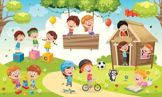 Children Playing In The Park vector