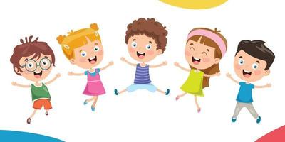 Little Children Having Fun Together vector