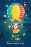 Christmas Greeting Card Design With Cartoon Characters vector