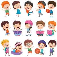 Collection Of Little Cartoon Children vector