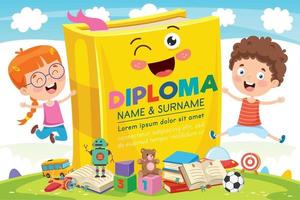 certificado de diploma para niños vector