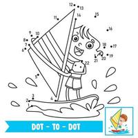 Dot To Dot Game Illustration For Children Education vector