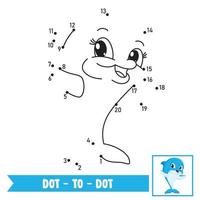 Dot To Dot Game Illustration For Children Education vector